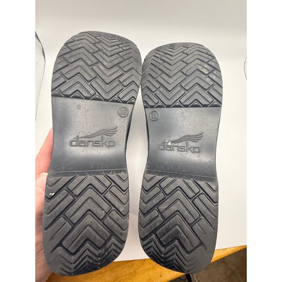 Dansko Black Leather Professional Clogs Size 38 Comfort Work Shoes Scandi Nurse - Picture 4 of 6